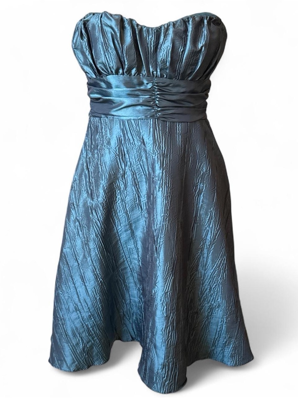Jump Strapless Shimmery Teal Cocktail Dress